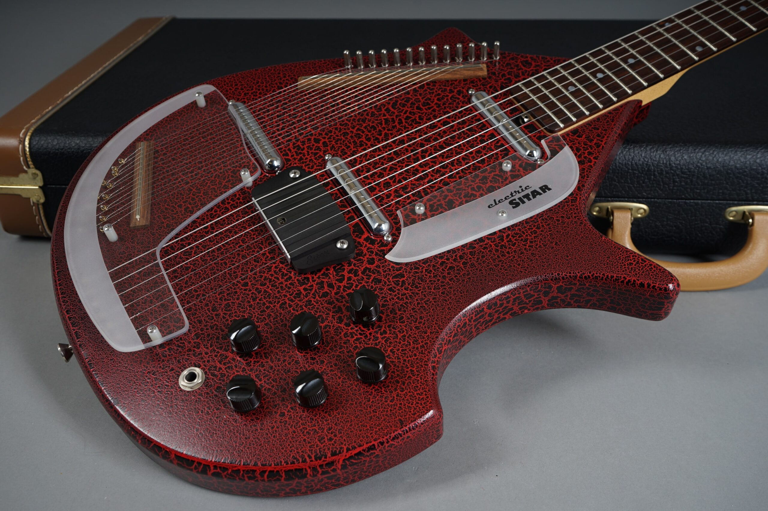 2011 Jerry Jones Electric Master Sitar - Red Gator - GuitarPoint