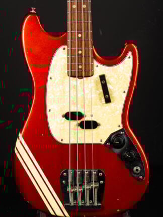 1970 Fender Mustang Bass - Competition Red Matching Headstock