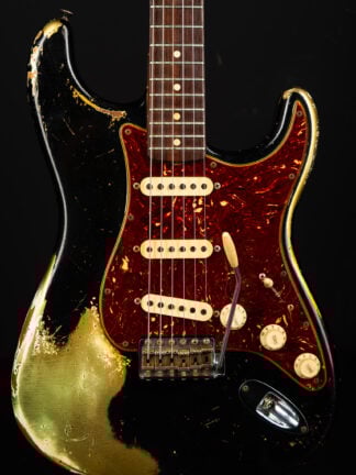 2010 Fender Custom Shop LTD 1962 Stratocaster Heavy Relic - Black over HLE Gold