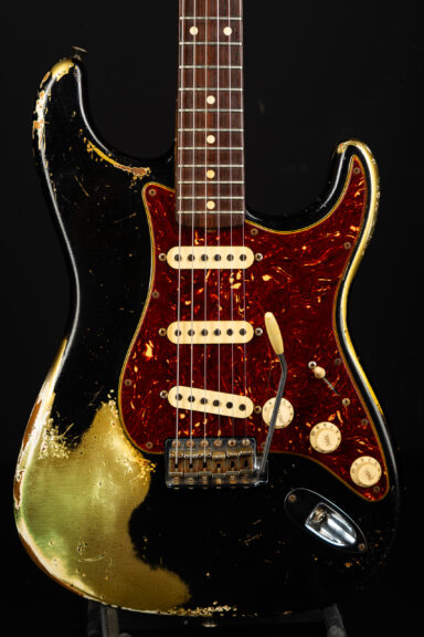 2010 Fender Custom Shop LTD 1962 Stratocaster Heavy Relic - Black over HLE Gold