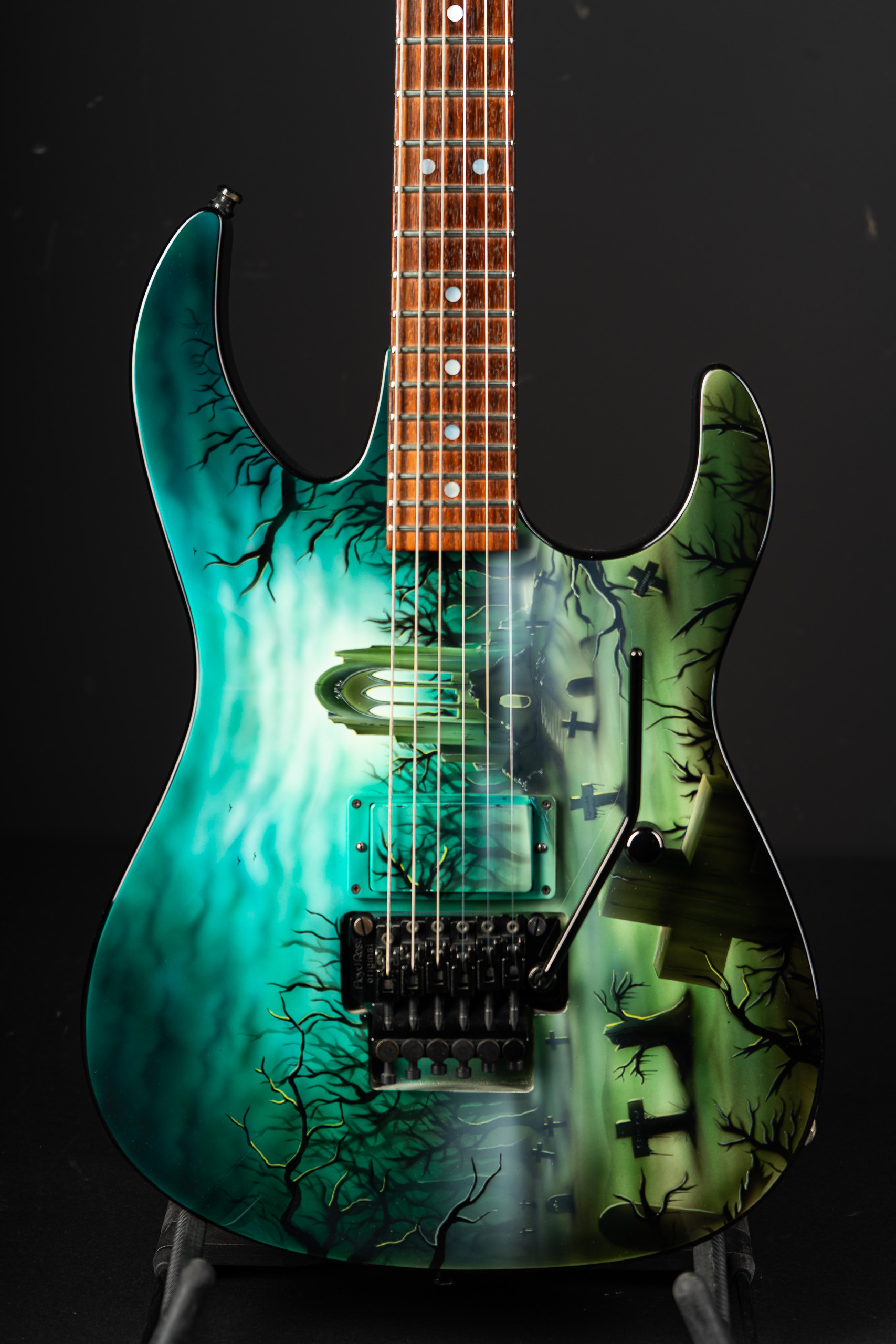 1990 Neal Moser Custom S – Cemetery Graphic – GuitarPoint