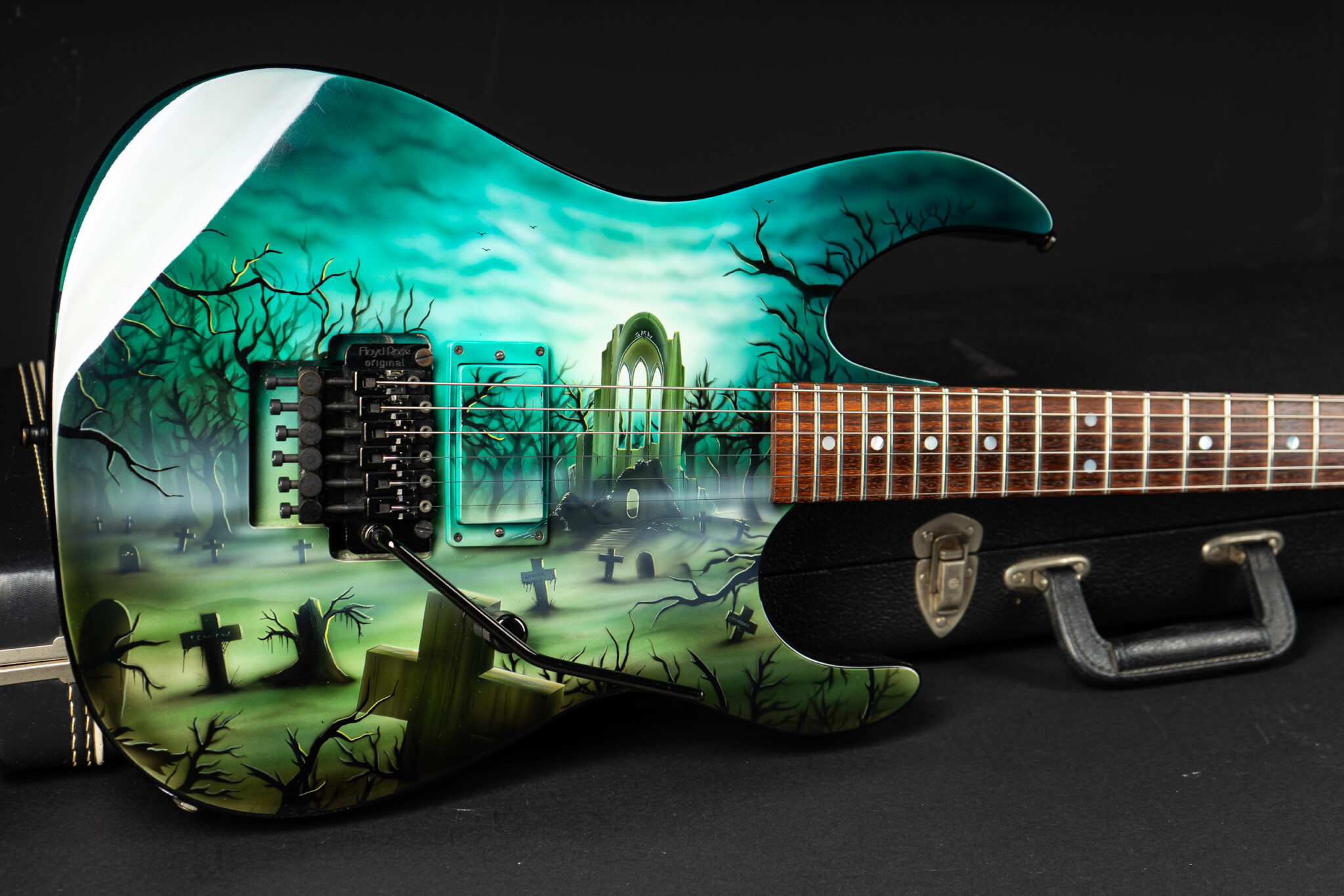 1990 Neal Moser Custom S – Cemetery Graphic – GuitarPoint