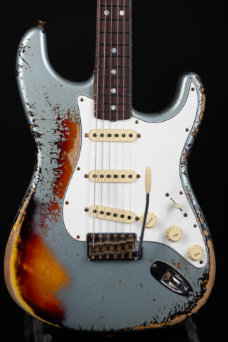Fender Custom Shop 1965 Stratocaster Super Heavy Relic - SFA Firemist Silver over Sunburst