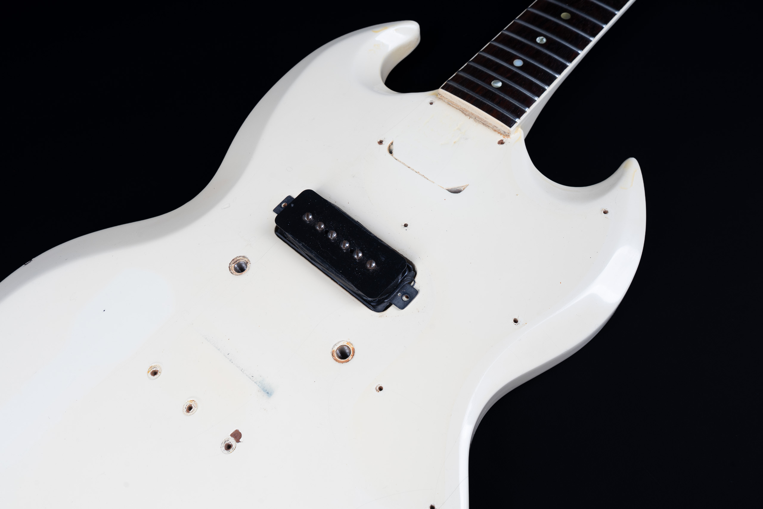 1965 Gibson SG Junior – Polaris White (wide nut width!)