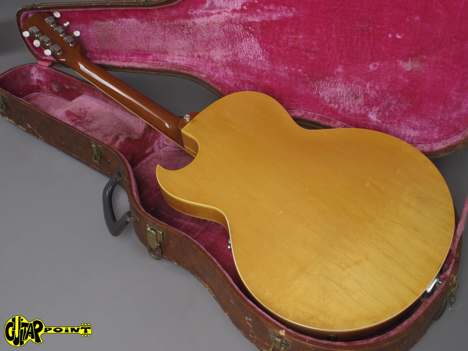 1957 Gibson ES-225 T – Natural incl. brown Gibson case – GuitarPoint