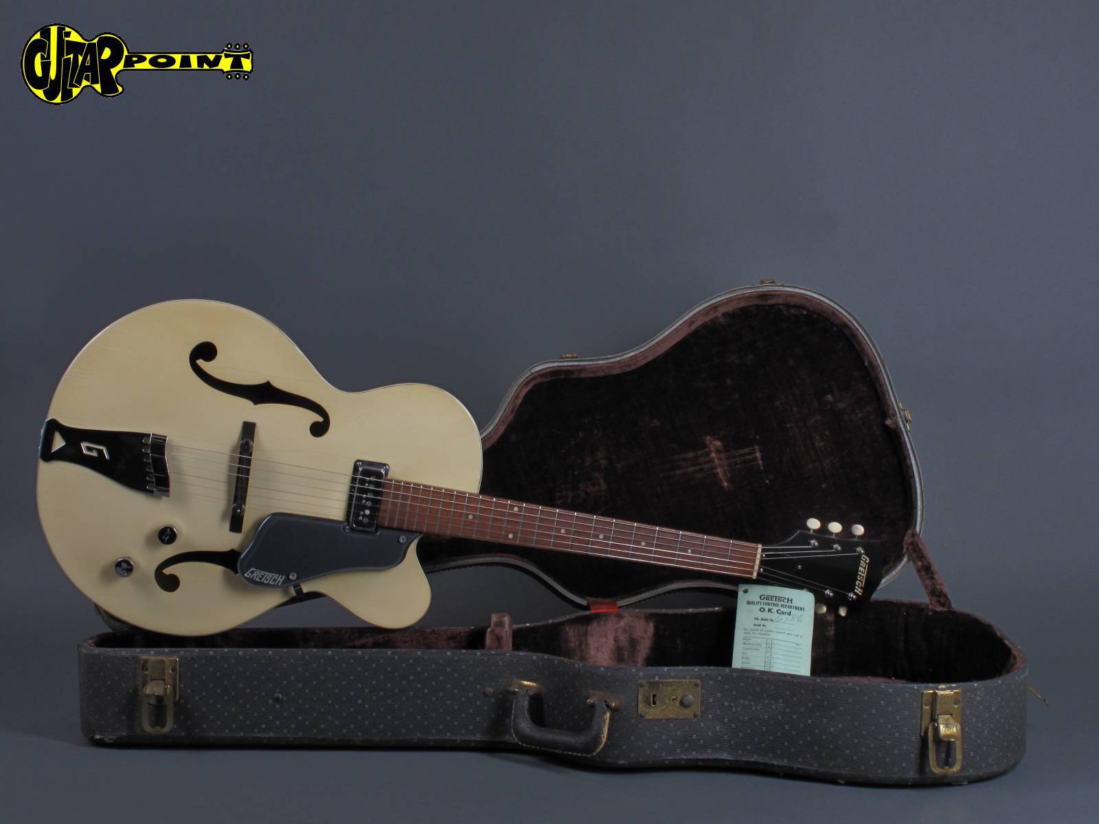 1958 Gretsch 6186 Clipper – 2-tone Bamboo/Gray – GuitarPoint