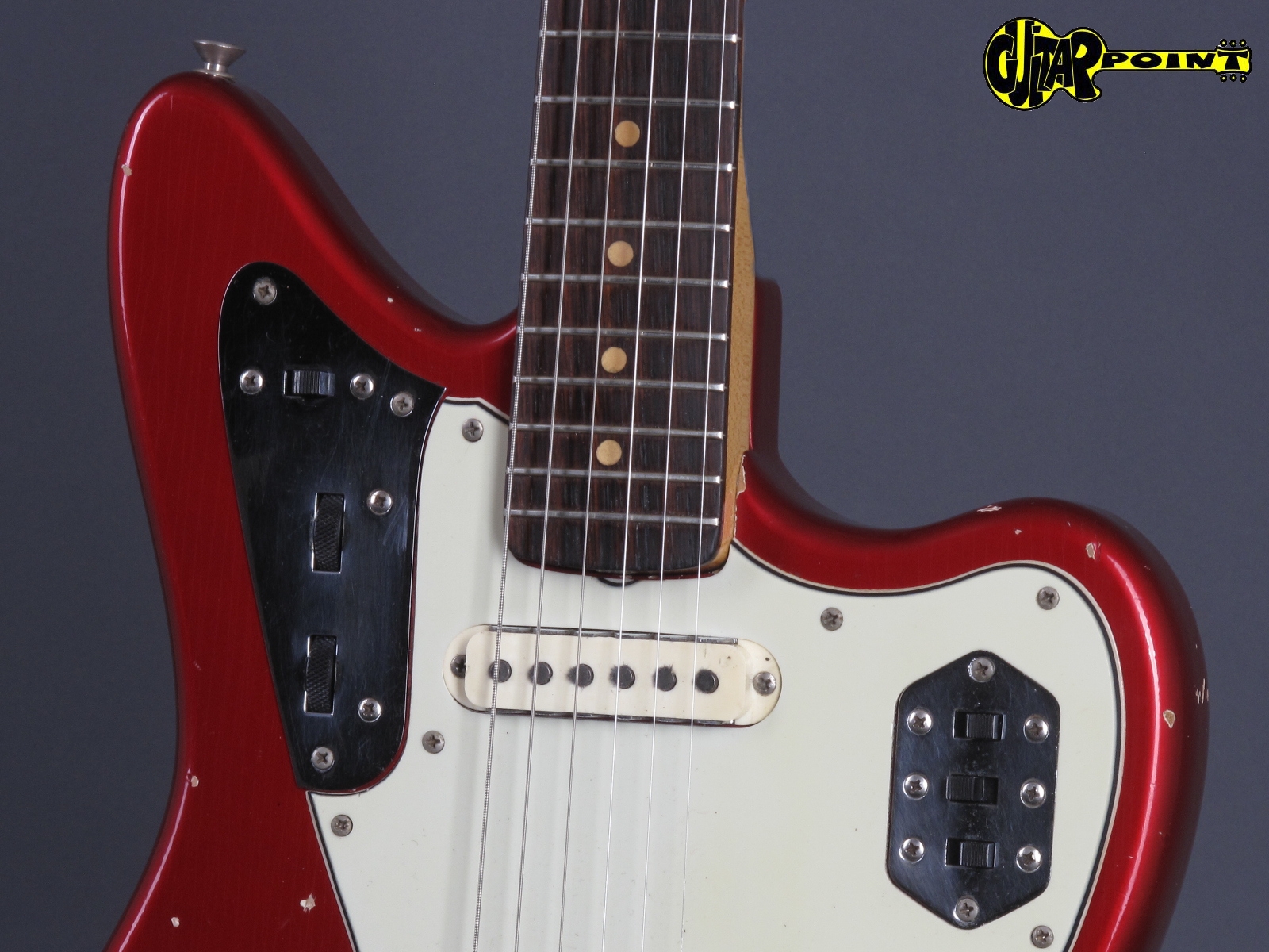 1963 Fender Jaguar – Candy Apple Red – GuitarPoint