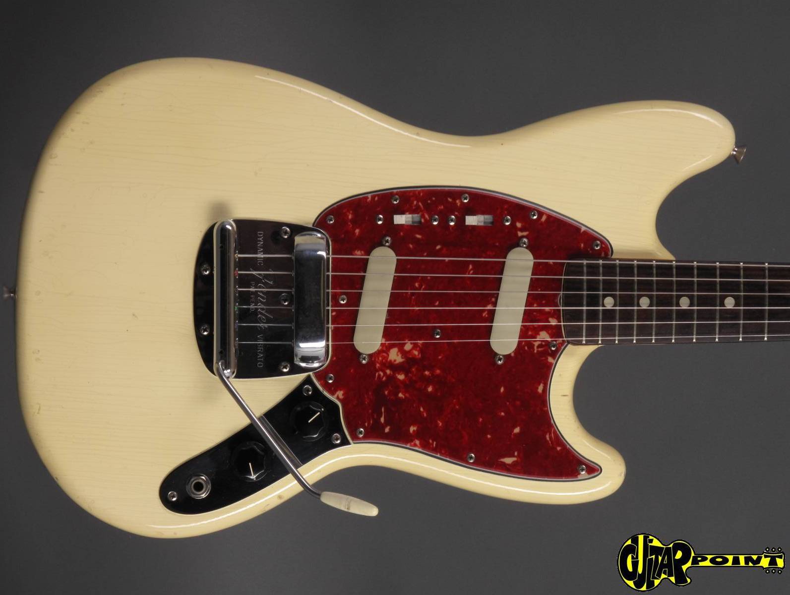 1965 fender mustang white electric guitar