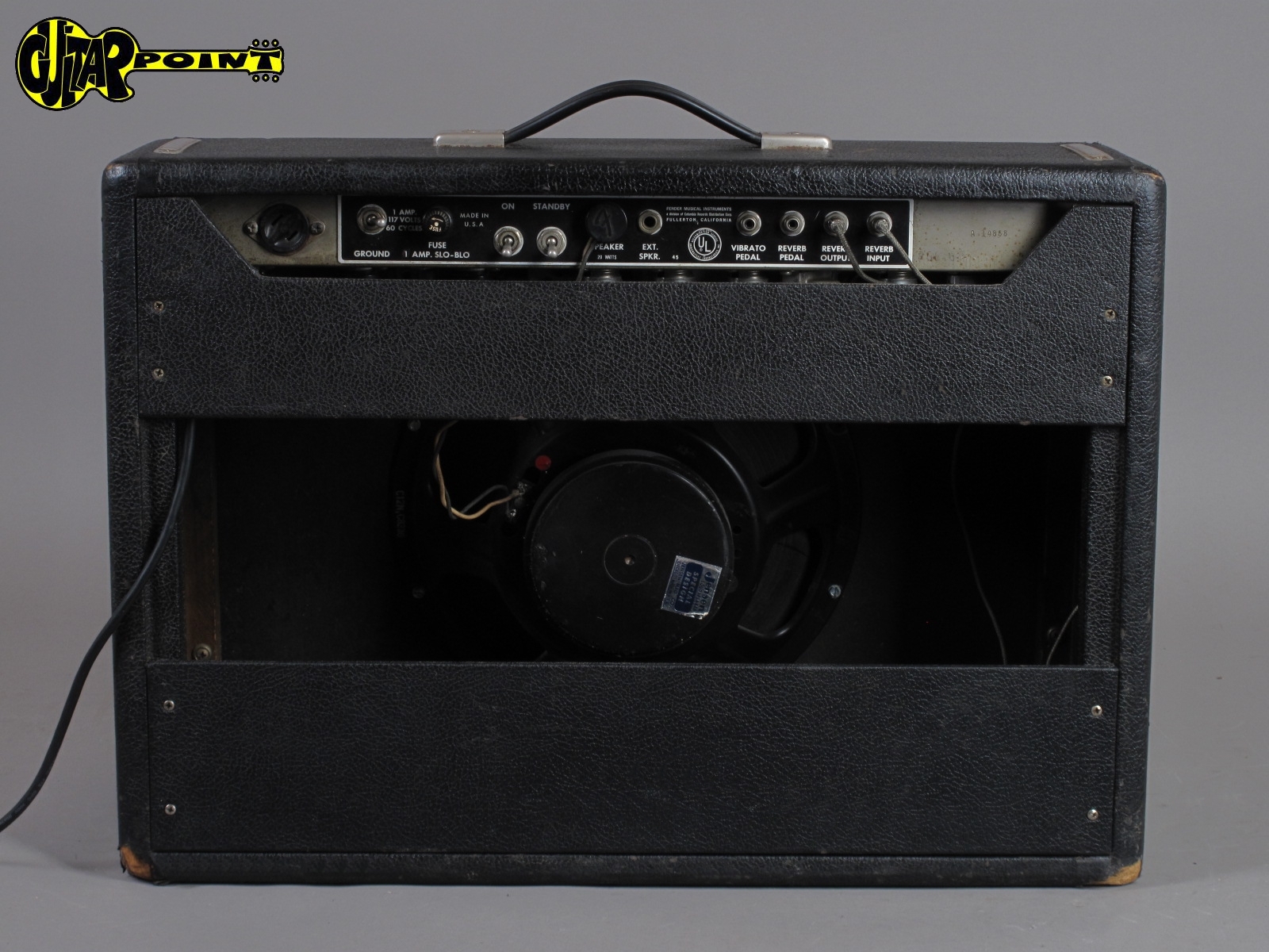 1966 Fender Deluxe Reverb “Blackface” 1×12″ Amplifier – GuitarPoint