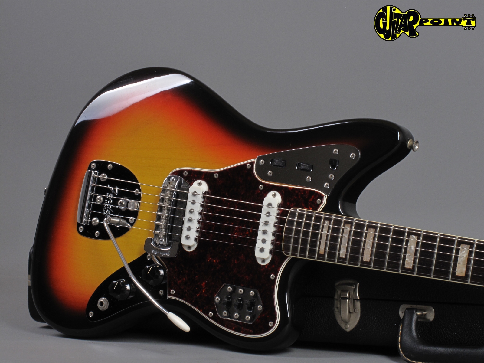 1966 Fender Jaguar in 3tone Sunburst …Mint & Case Candy ! GuitarPoint