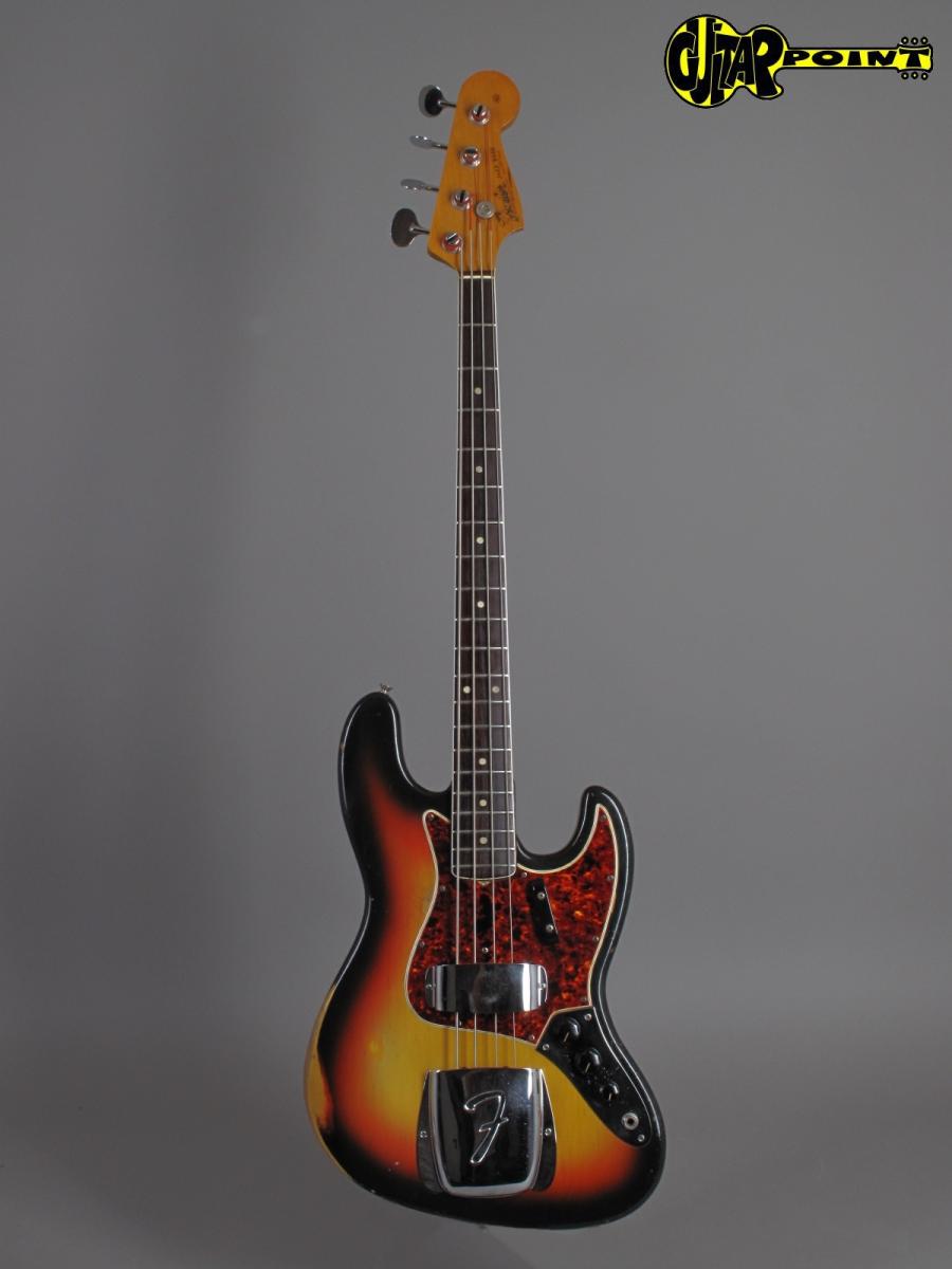 1966 Fender Jazz Bass – 3-tone Sunburst – GuitarPoint
