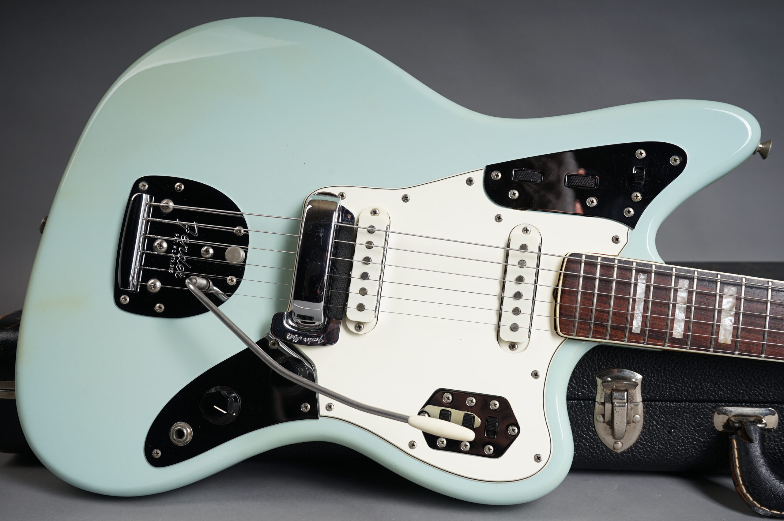 1968 Fender Jaguar - Sonic Blue w/ matching headstock - GuitarPoint