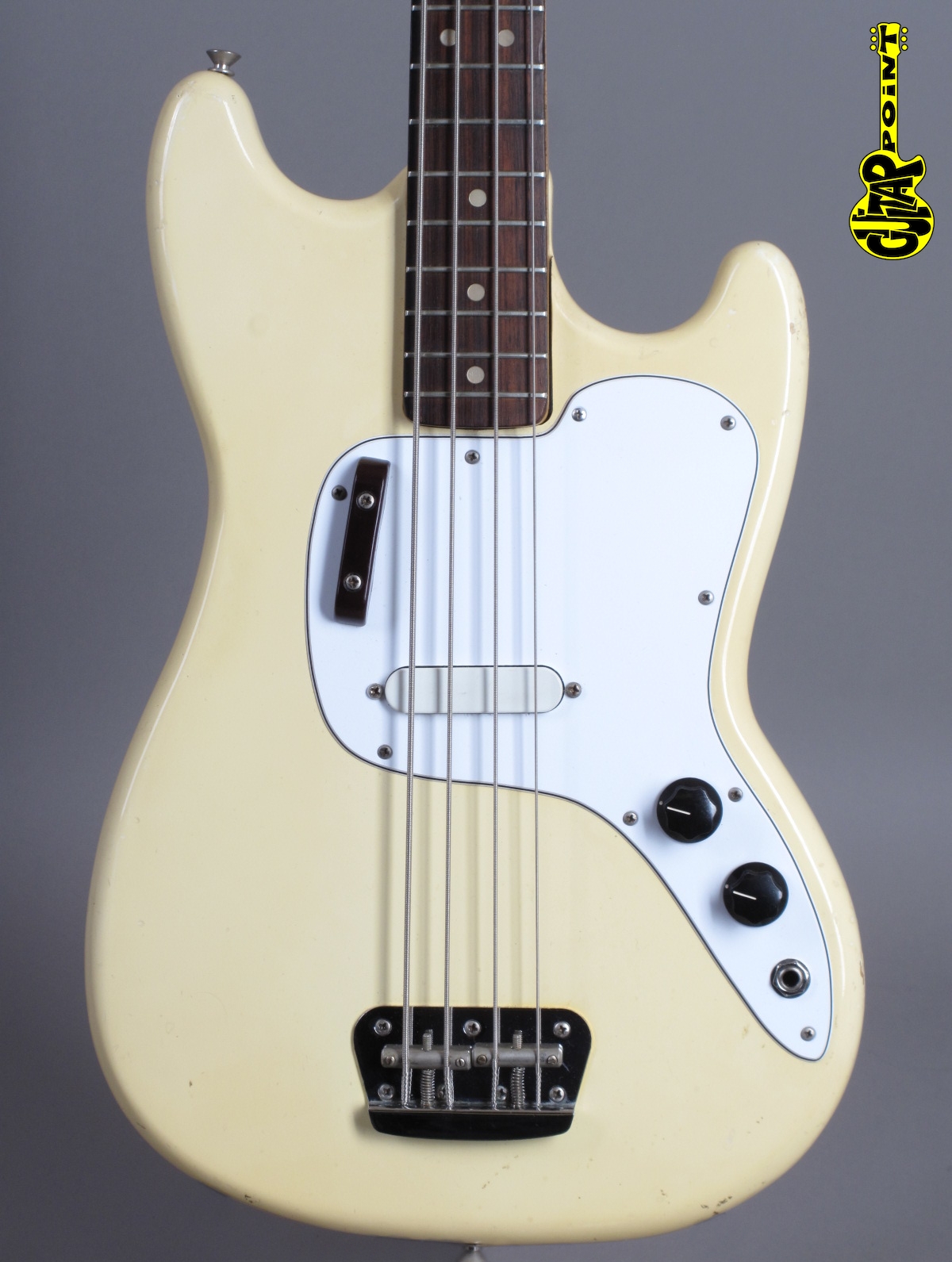 1974 Fender Musicmaster Bass Olympic White Guitarpoint