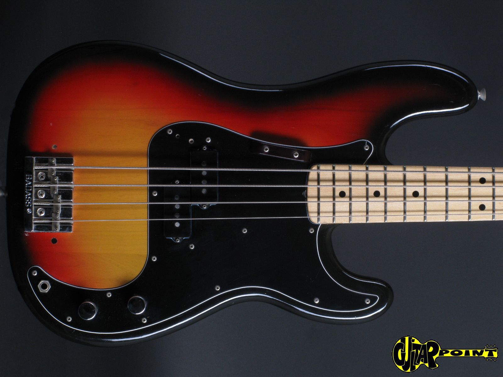 fender precision bass sunburst black pickguard