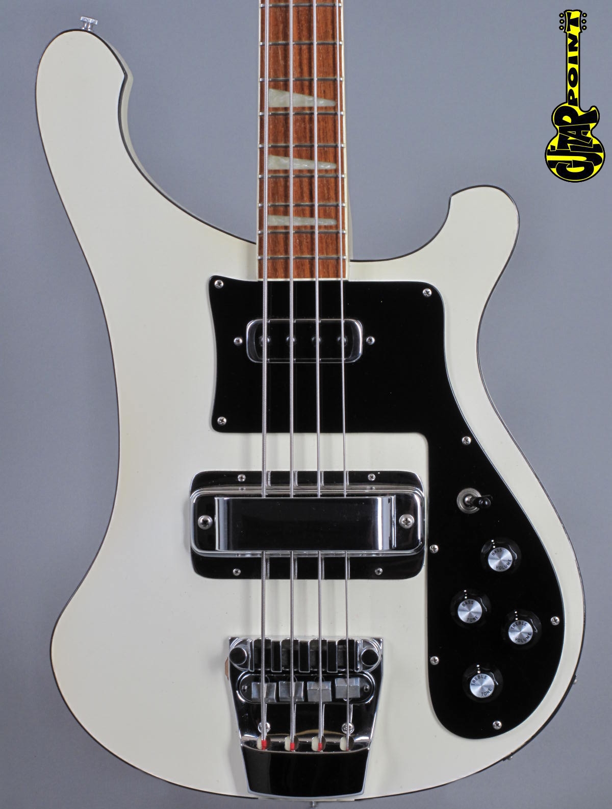 black and white rickenbacker bass