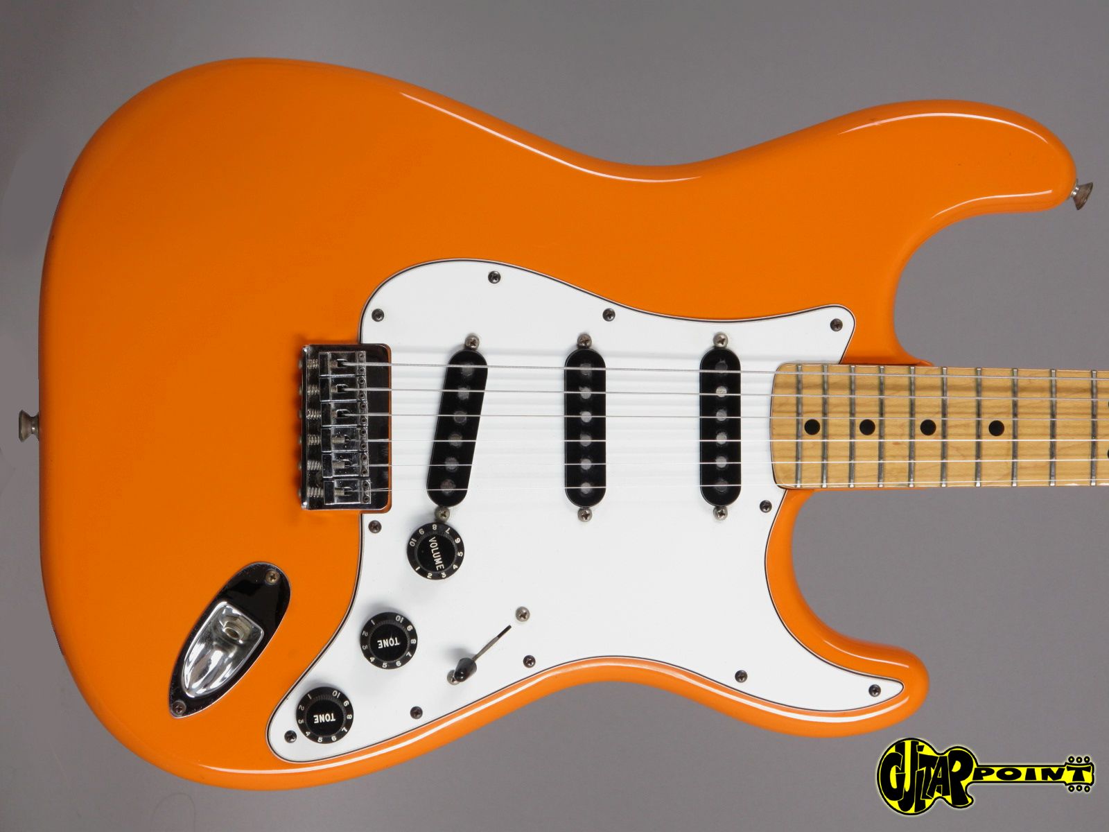 fender stratocaster orange and black