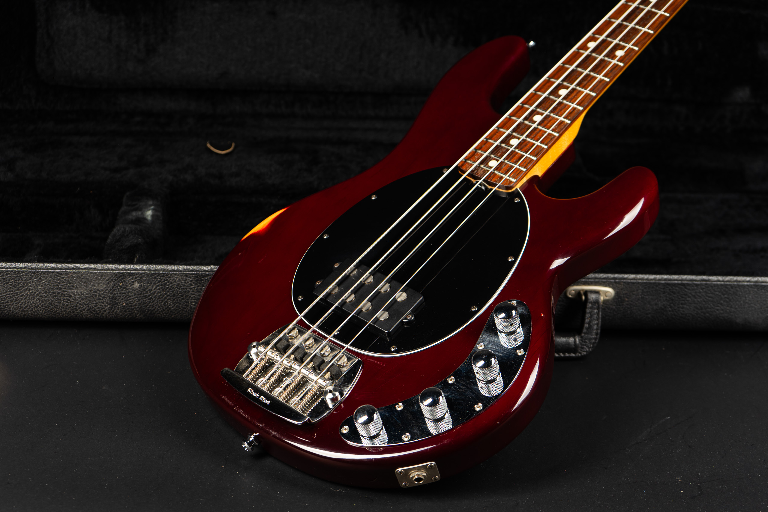 1992 Music Man Sting Ray - Trans Red 3-Band EQ - GuitarPoint