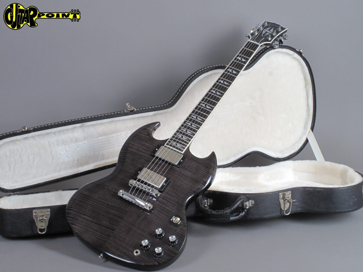 2007 Gibson Sg Supreme Black Flametop Guitarpoint 2007 gibson sg supreme black