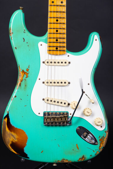 2020 Fender Custom Shop 56 Stratocaster Heavy Relic - Foam Green over Sunburst
