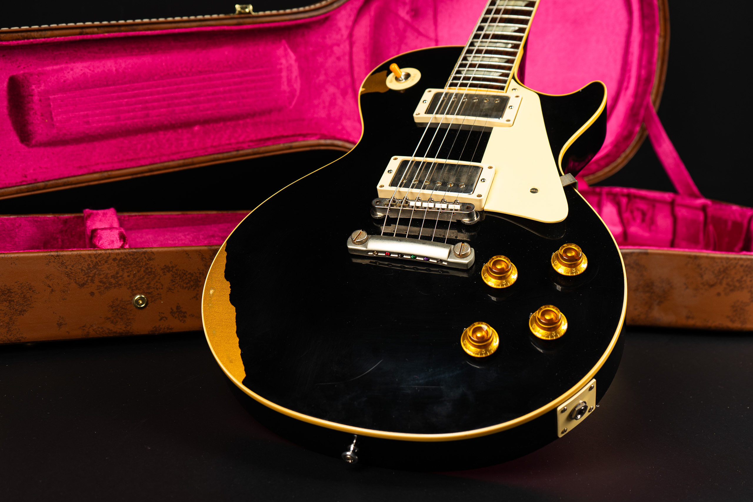 2017 Gibson 1958 Les Paul Standard Painted - Black over Gold
