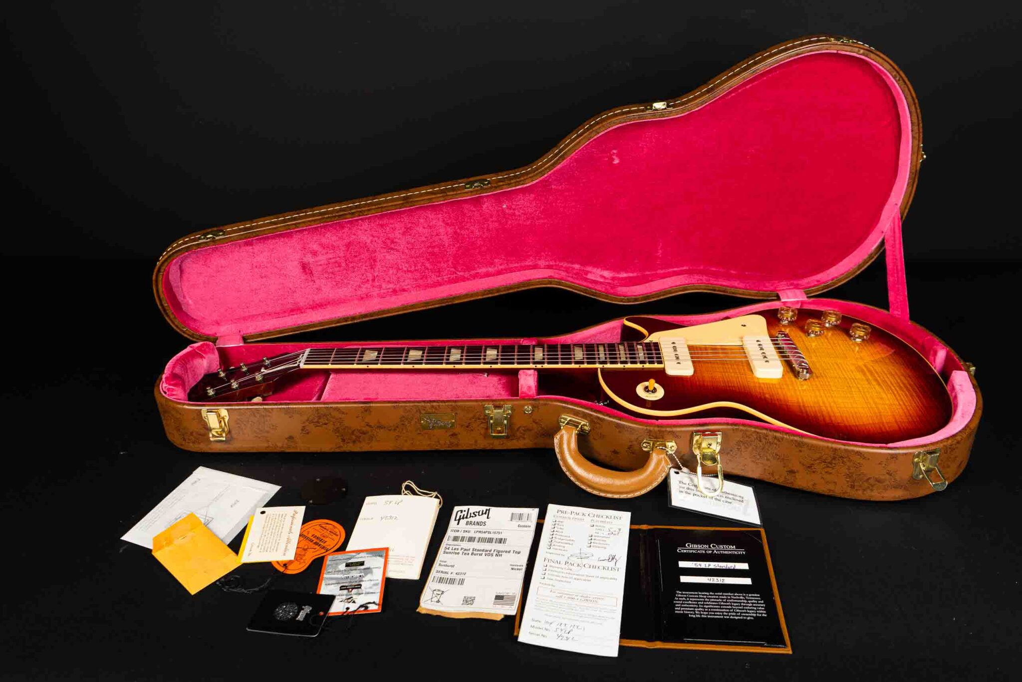 2022 Gibson 1954 Les Paul Standard Figured Top – Sunrise Tea