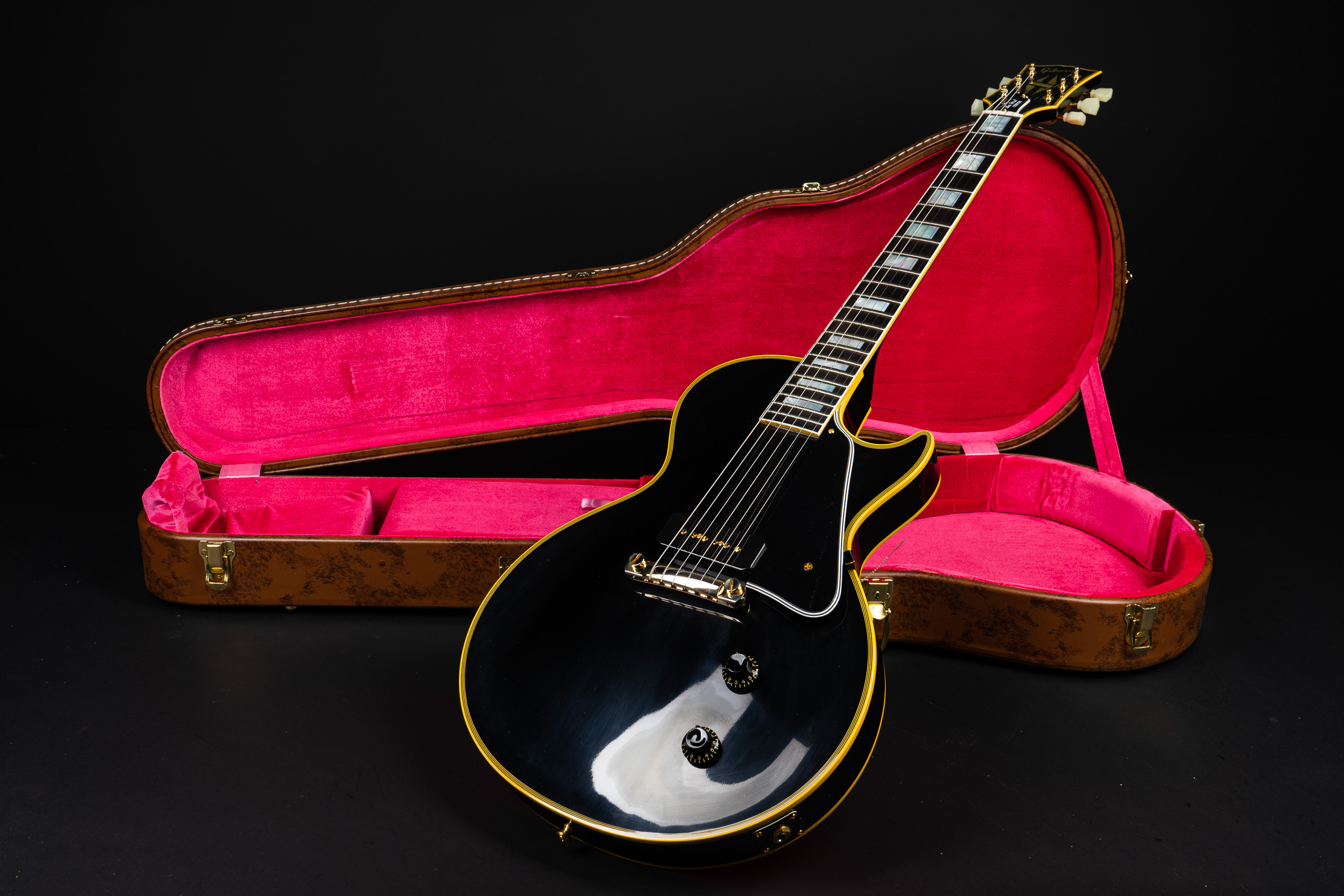 ギター Gibson Custom Shop 1954 Les Paul Custom Gibson 1954 Les Paul Custom Reissue - Ebony - Get Loud Music