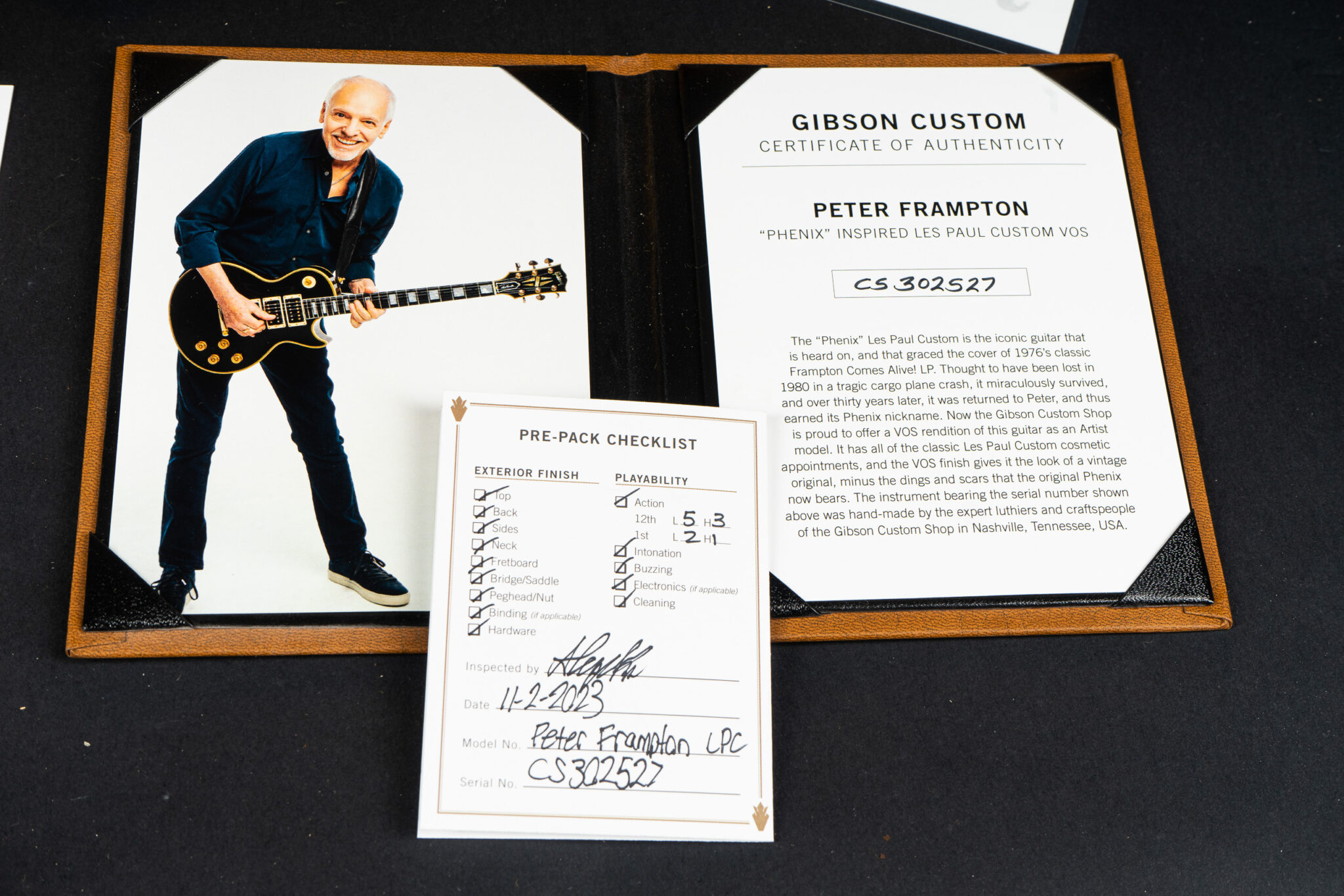 Gibson Custom Shop Peter Frampton Phenix Les Paul Custom – Ebony ...