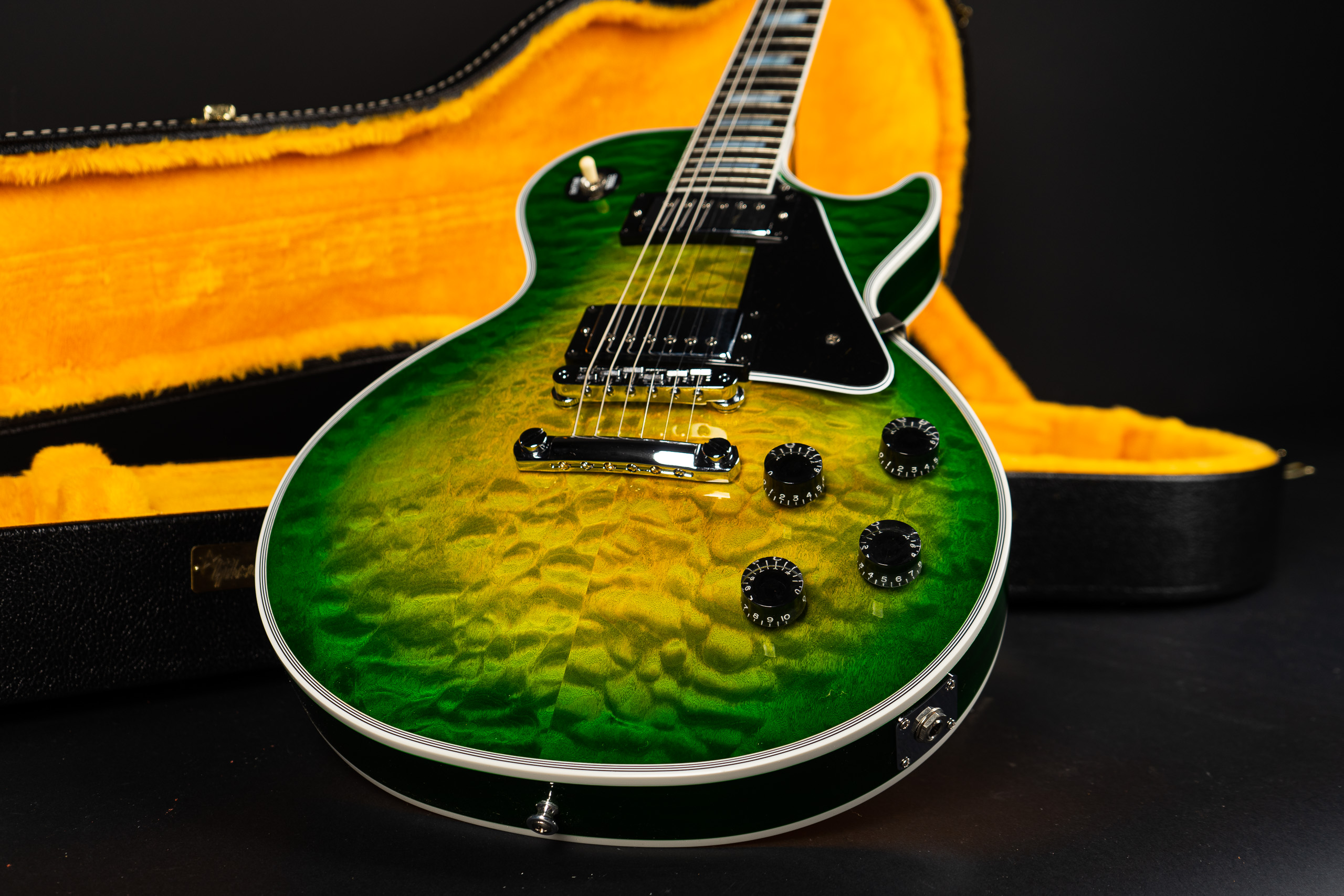 Gibson Les Paul Custom 3A Quilt Top Gloss - Iguana Burst - GuitarPoint