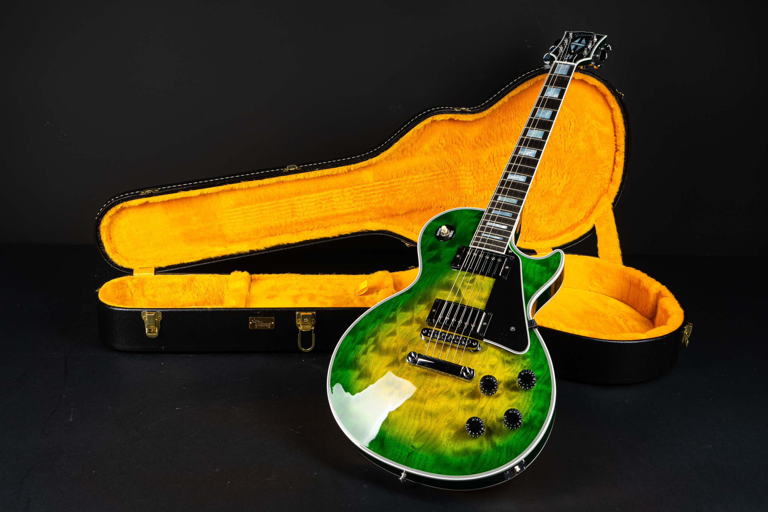 Gibson Les Paul Custom 3A Quilt Top Gloss – Iguana Burst – GuitarPoint