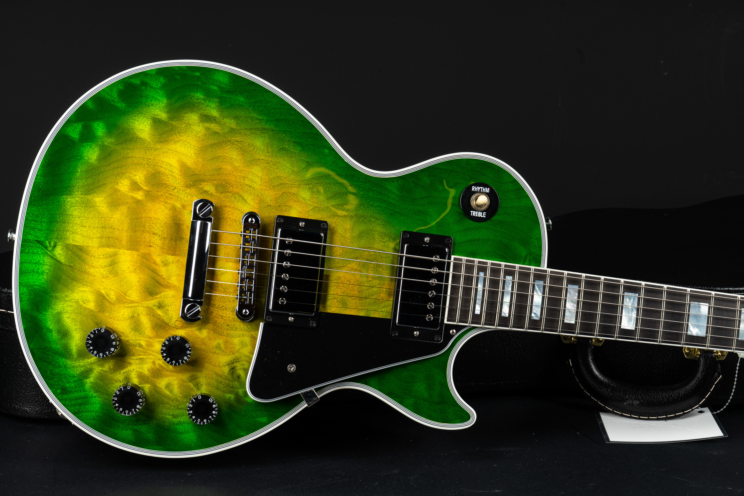 ギター Gibson Les Paul Custum 3A エレキギター】Gibson LP CUSTOM 3A QUILT (TBL) 現地オーダーのレス